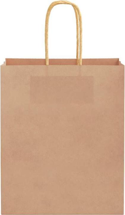 Produktbild VidaXL Kraftpapiertüten 50 Stk. mit Henkel Braun 18x8x22 cm Papiertüte (Geschenktüte, 50 x)