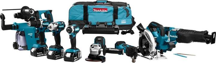 Productafbeelding Makita 18 V Combiset voor (slag)schroeven, (klop)boren, slijpen, zagen en monteren met multitool