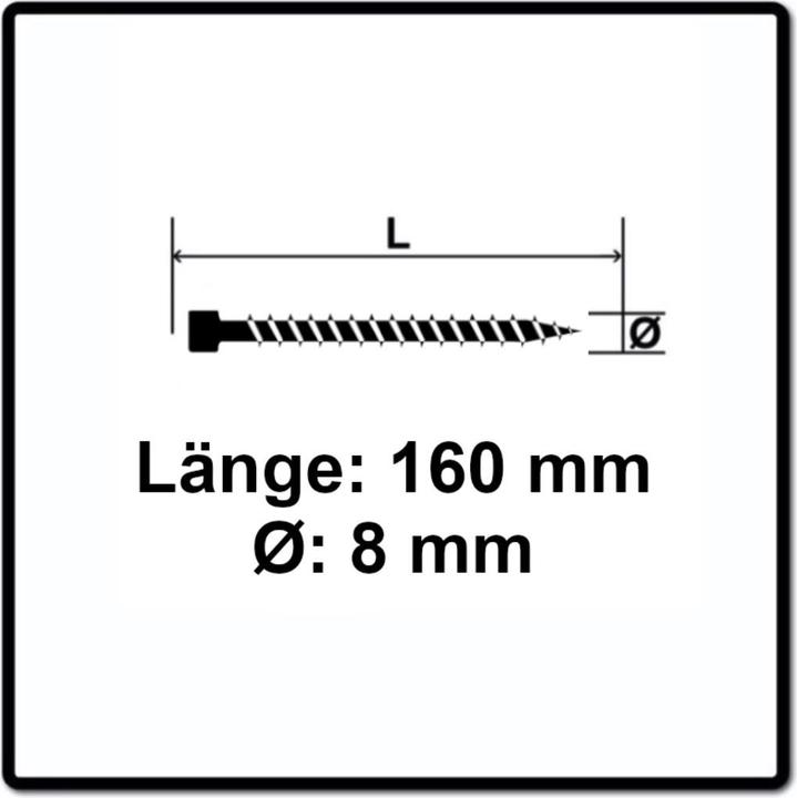 Produktbild Spax Zylinderkopfschraube WIROX Vollgewinde T-Star Plus Ø 8x160 mm (50 Stück) (50 Schrauben pro Stück)