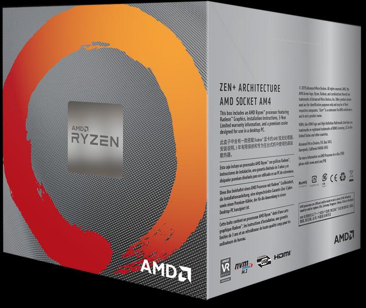 Image du produit AMD Ryzen 5 3400G (AM4, 3.70 GHz, 4 -Core)