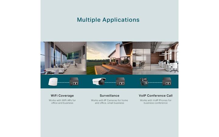 Image du produit TP-Link Adaptateur d'injecteur PoE+ TL-POE160S Ethernet LAN (RJ-45) Ports 1x10 (802,3at (PoE+), 802.3af (PoE), 30 W)