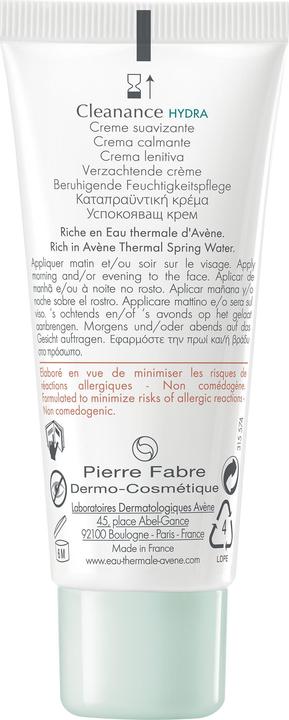 Actual product image Avène Cleanance Hydra Soothing Moisturising Cream (40 ml, Day cream)