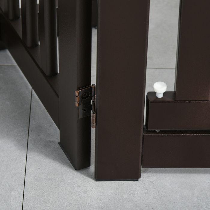 Image du produit Swisshandel24 Barrière de sécurité Barrière pour chien Barrière de sécurité en bois pour chien Réglable avec pied