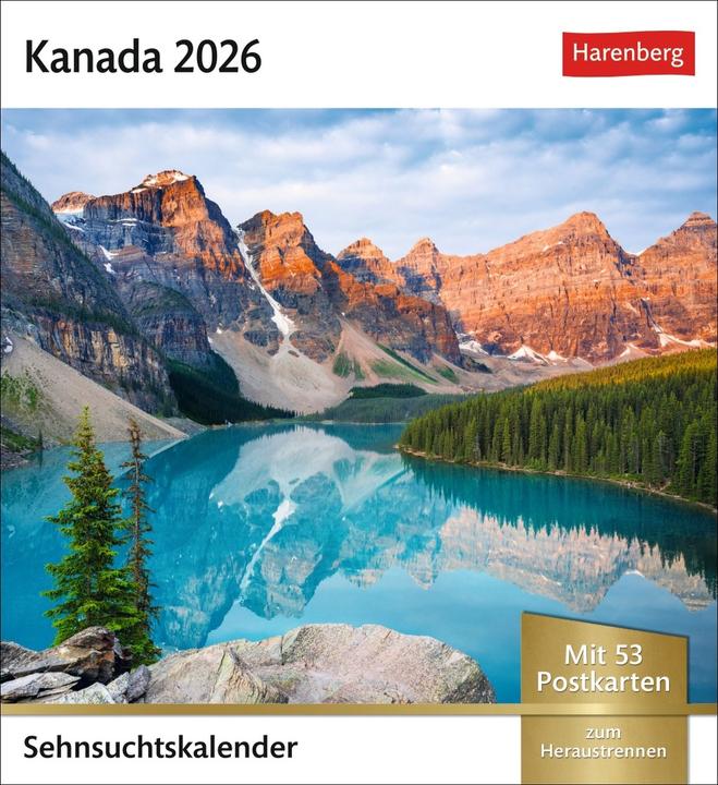 Immagine prodotto Harenberg Kanada Sehnsuchtskalender 2026 - Wochenkalender mit 53 Postkarten (Tedesco)