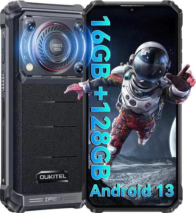 Immagine prodotto Oukitel WP36 8/128 10600 mAh - Smartphone schwarz (128 GB, Nero, 6.54", Doppia SIM Ibrida, 13 Mpx, 4G)