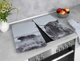 Actual product image Wenko Cooker cover plates Highland Cattle black 2 pcs.