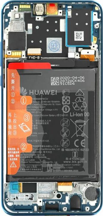 Actual product image Huawei Display unit + frame + battery P30 Lite New Edition peacock blue 02353FQE (Rechargeable battery, Huawei P30 Lite New Edition)