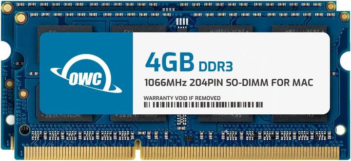 Produktbild OWC 8.0GB (2x 4GB) PC3-8500 DDR3 1066MHz SO-DIMM 204 Pin (2 x 4GB, 1066 MHz, DDR3-RAM, SO-DIMM)