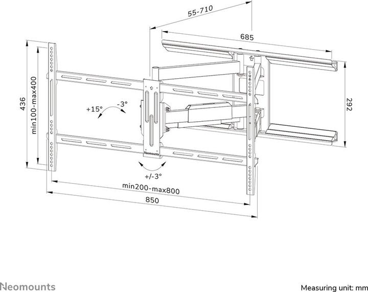 Immagine prodotto Neomounts WL40-550BL18 (Muro, 75", 45 kg)