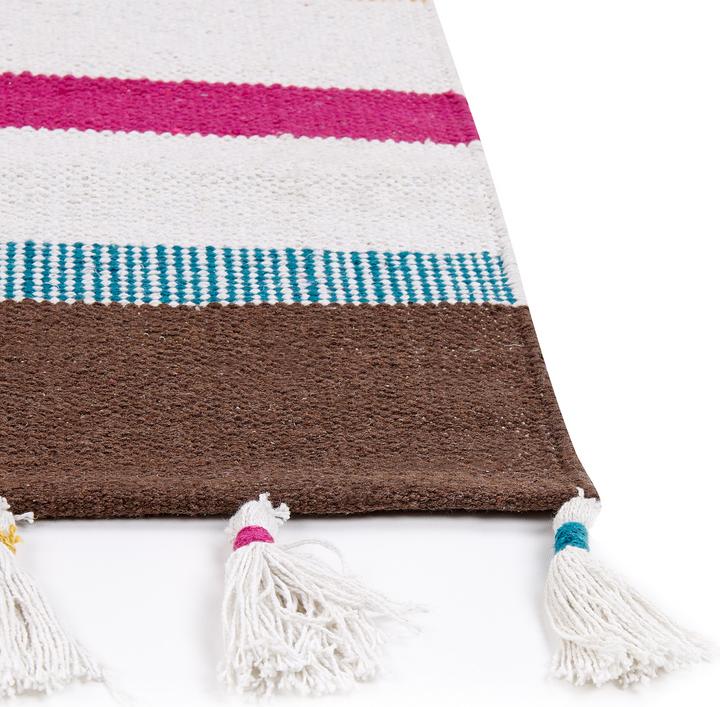 Beliani Carpet cotton multicoloured 80 x 150 cm striped pattern short pile HISARLI (150 x 80 cm)