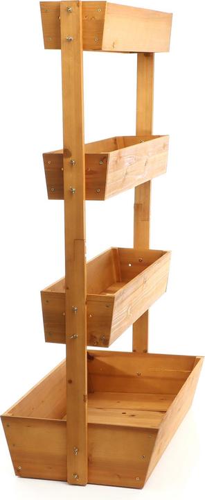 Actual product image Toboli Raised Bed with 4 Levels Wooden Flower Shelf Planter Planting Rack Box for Balcony and Garden