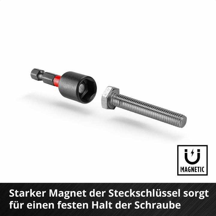 Actual product image Einhell Socket spanner bit socket set 1/4" (6.3 mm) 18-piece 108709 (6 mm, 3 mm, 5 mm, 4 mm)