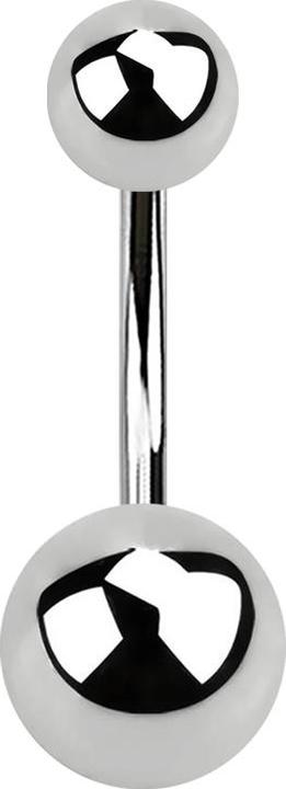Produktbild Star Piercing Micro Banane silber mit zwei Kugeln (ohne Messing, Chirurgenstahl 316L)