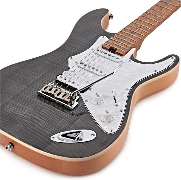 Actual product image Aria Pro II Hot Rod Collection 714-MK2 Fullerton Black Diamond Electric guitar (A-714-MK2 BKDM) (Electric guitar, Maple top, Chrome finish)