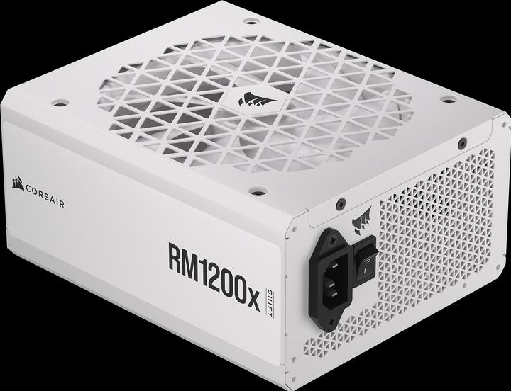 Actual product image Corsair RMx Shift White Series, RM1200x Shift White, 1200 Watt, 80 PLUS GOLD Certified, Fully Modular Power (1200 W)