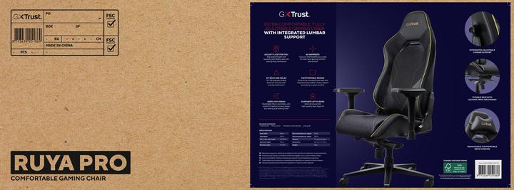 Image du produit Trust GXT 721 Ruya Pro, Siège de jeu universel, 150 kg, 195 cm, Noir, Aluminium, Noir