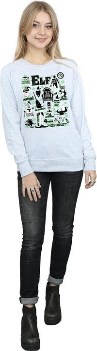 Actual product image Elf Womens/Ladies Infographic Poster Sweatshirt (L)