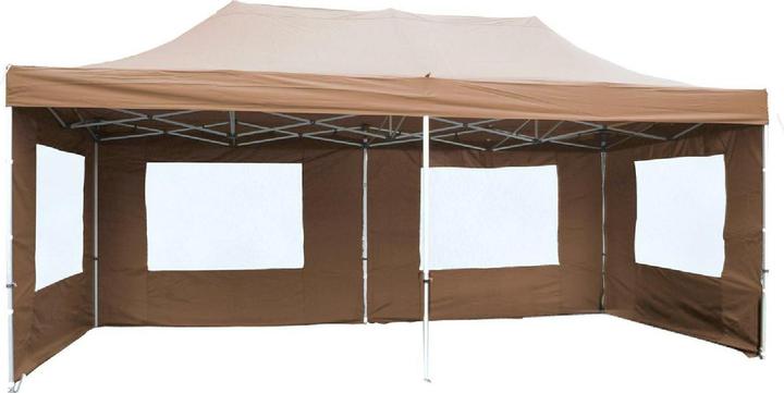 Produktbild VCM PROFI Faltpavillon Partyzelt 3x6 m champagner + Seitenteile wasserdichtes Dach (600 cm, 600 cm)