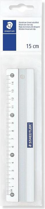Image du produit Staedtler Règle en métal, en aluminium, longueur 150 mm Échelle en millimètres, graduation en relief, bord à (15 cm)