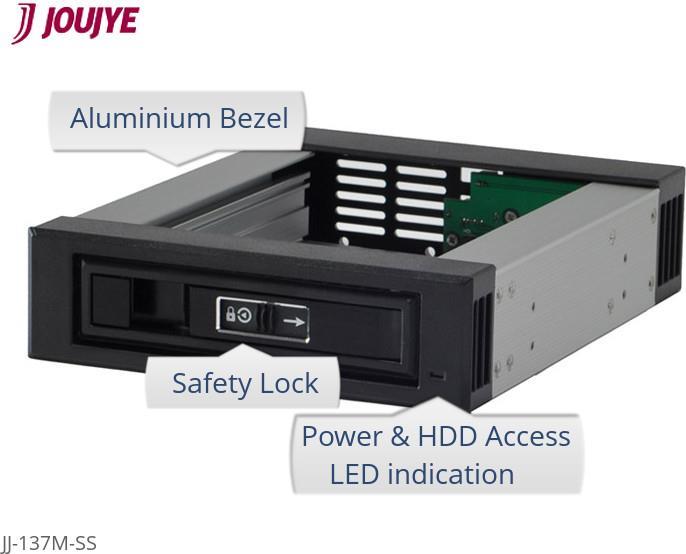 Actual product image JJ Computer JOUJYE JJ-137M-SS SATA/SAS 13,3cm 5.25inch black for 8,9cm 3.5inch HDD 7pin SATA Connector (3.5")