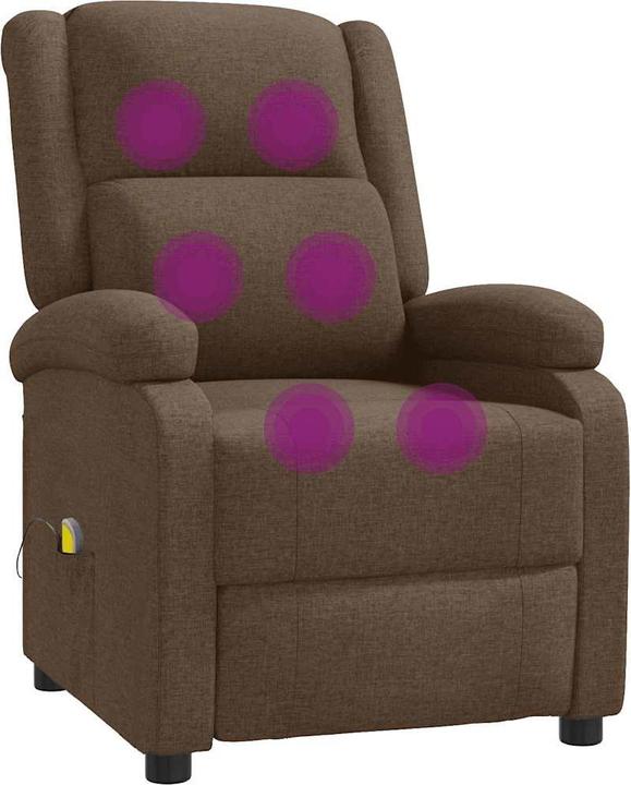 Image du produit VidaXL Fauteuil de massage Fauteuil de télévision Fauteuil relax Fauteuil de relaxation Marron Tissu