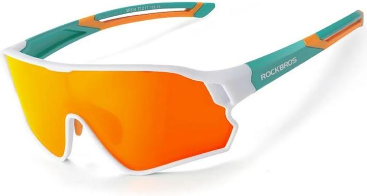 Produktbild Rockbros 14110009003 polarized cycling glasses for children 8-14 years old - green and white (Weiss, Green)