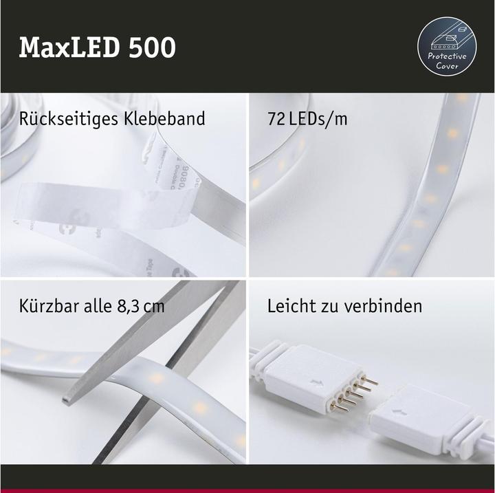 Image du produit Paulmann Kit MaxLED 500 Stripe (Lumière du jour, Blanc, Blanc chaud, 150 cm, Intérieur)