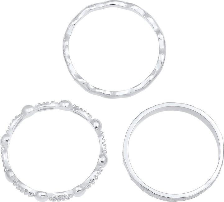 Immagine prodotto Elli Anello a fascia, palla, set di anelli, onde (56, 925 Argento)