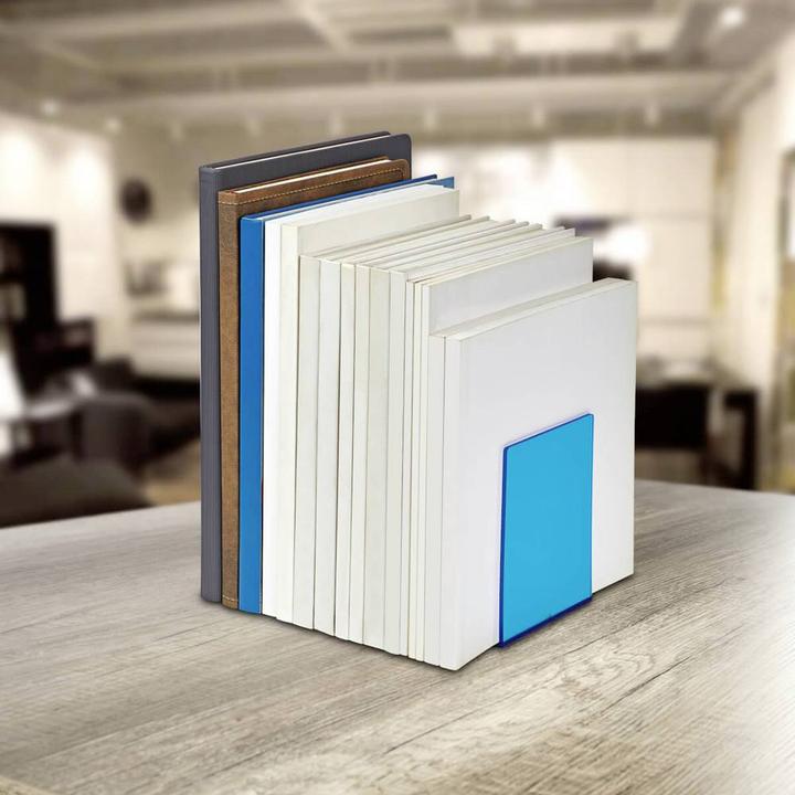 Produktbild Maul Buchstütze 10x10x13cm 3513631 transparent blau 2 Stück (11 x 11 x 14 cm)