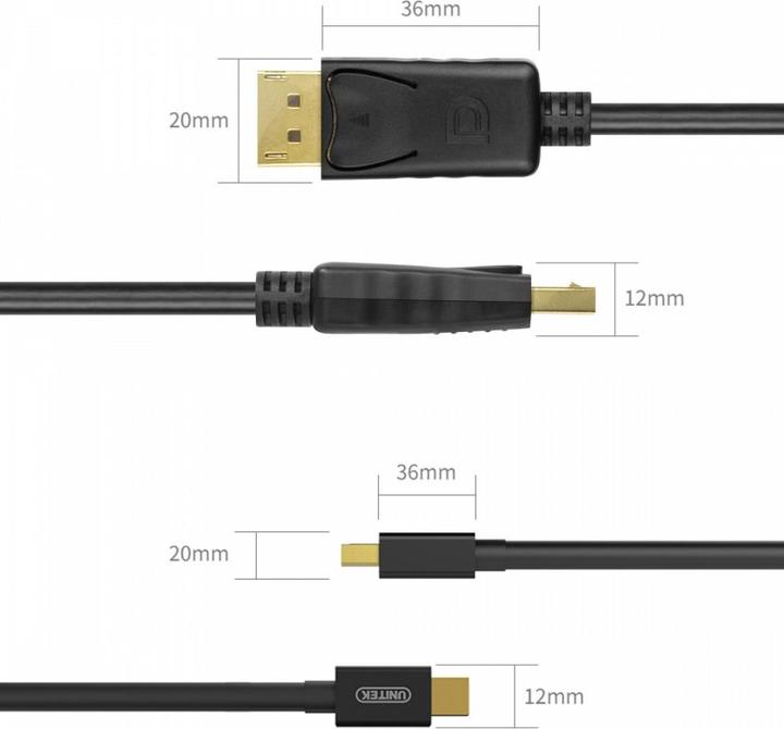 Produktbild Unitek Y-C611BK DisplayPort-Kabel (2 m, DisplayPort)