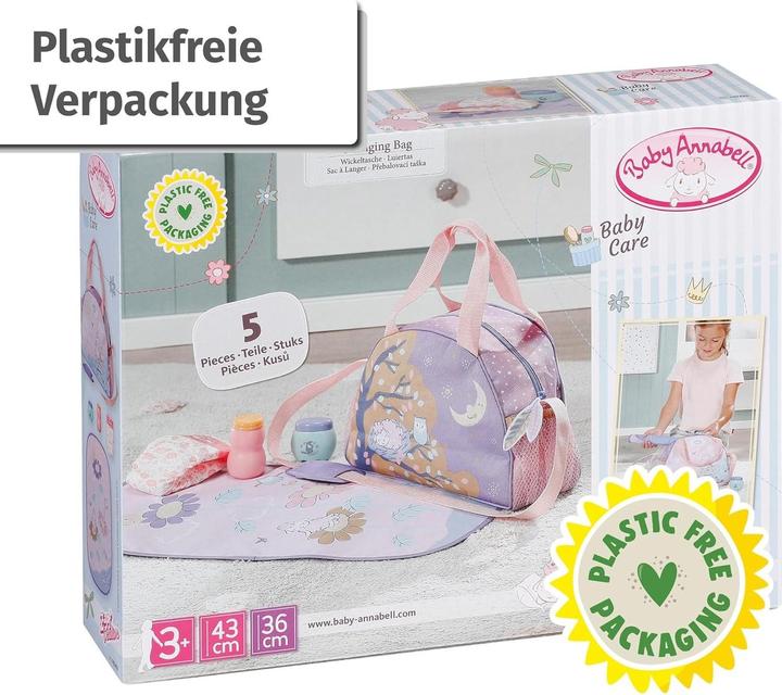 Actual product image Zapf Creation Baby Annabell doll changing bag with changing mat, nappy and 2 jars