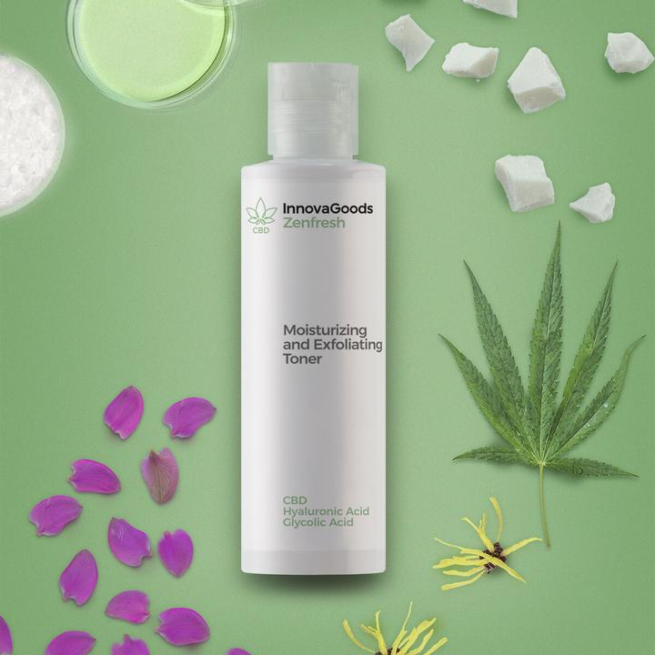 Immagine prodotto InnovaGoods Tonico viso idratante con effetto esfoliante CBD Zenfresh 150 ml (Esfoliazione, 150 ml)