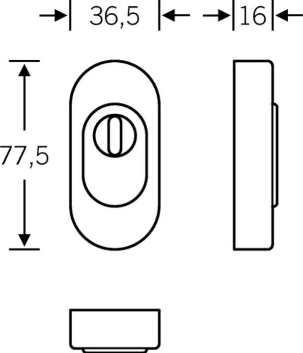 Produktbild FSB Schutzrosette 73 3249 Edelstahl 6204 oval mit Zylinderabdeckung Stärke 16 mm (Türgriff)