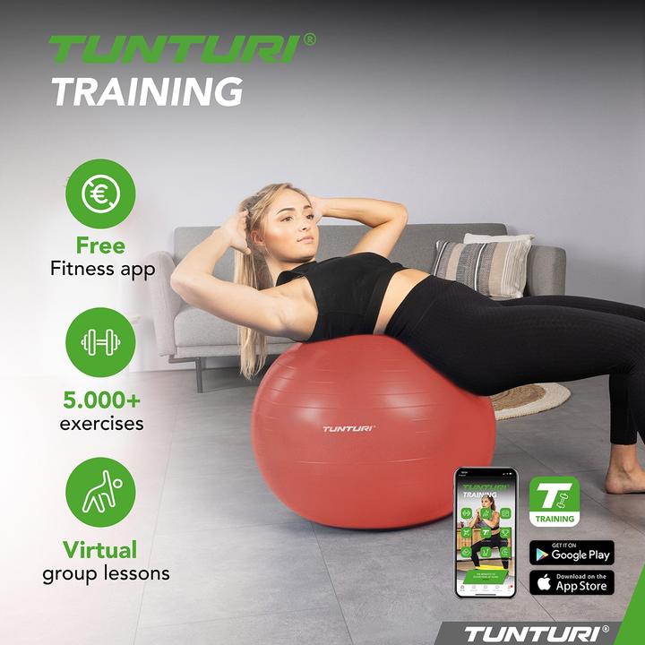 Image du produit Tunturi Gym Ball - Fitnessball reissfest ABS 65 cm Orange (65 cm)