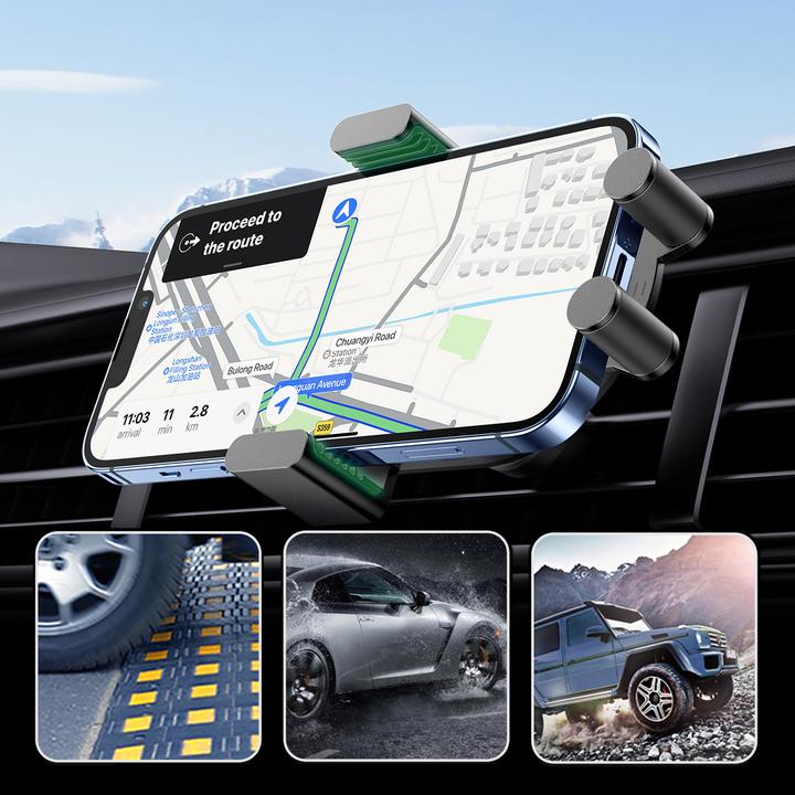 Immagine prodotto Ugreen Supporto per auto per griglia di ventilazione con ricarica induttiva CD256 (argento)