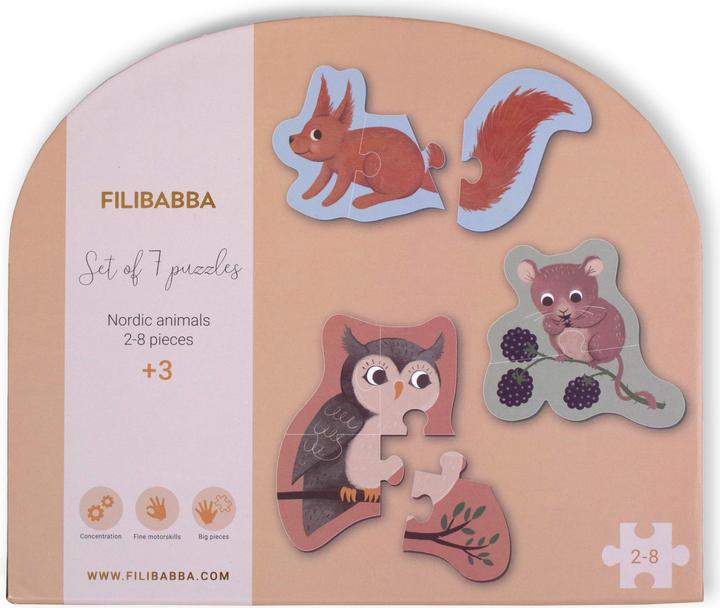 Filibabba Set of 7 puzzles - Nordic animals (FI-02178) (30 Teile)