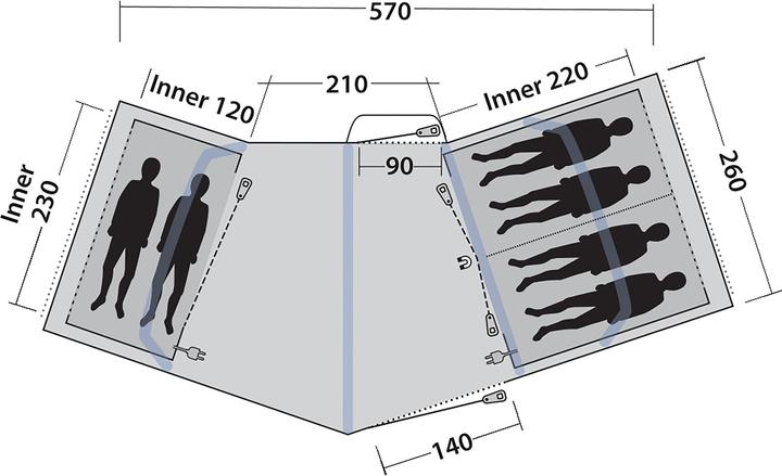 Actual product image Outwell Hartford 6 Air (Tunnel tent, 26.30 kg, 6 persons)