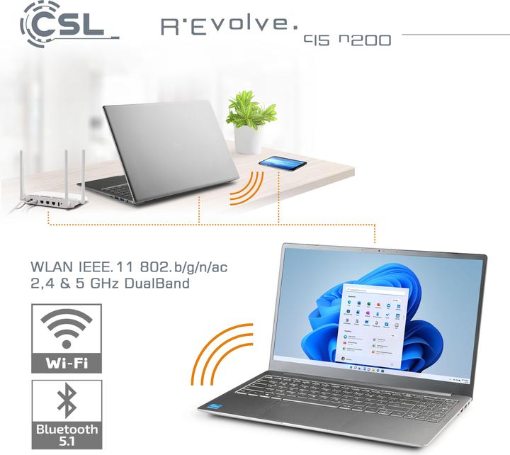 Actual product image CSL Computer Notebook R"Evolve C15 v3 39.6cm (15.6 inch) Full HD Intel® N-series N200 8GB RAM 500GB (15.60", 8 GB, 500 GB, DE)