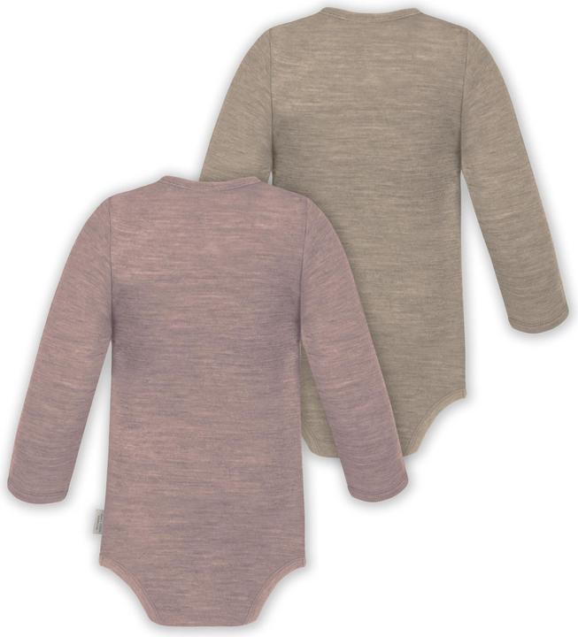Image du produit Normani Lot de 2 body à langer bébé unisexe manches longues une pièce en laine mérinos - 9351 (50)