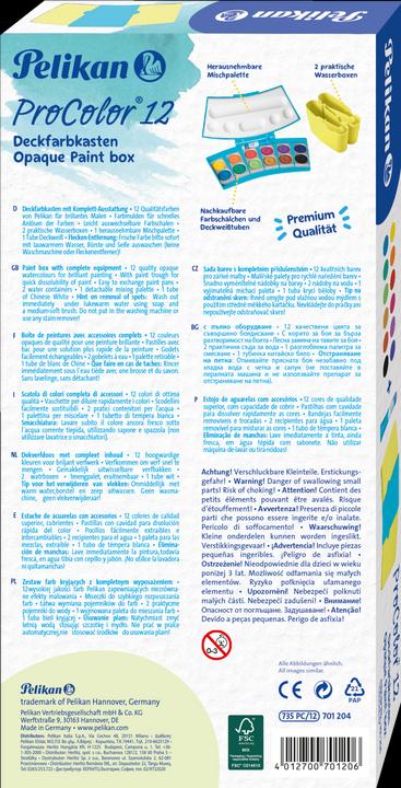 Image du produit Pelikan Encrier opaque ProColor 735, 12 couleurs, tris/jaune (Turquoise, Jaune fluo, 12 ml)
