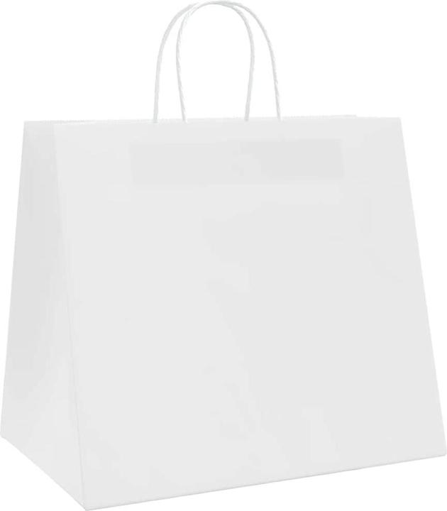 Actual product image VidaXL Kraft paper bags 50 pcs. with handle white 32x22x28 cm paper bag (Gift bag, 50 x)