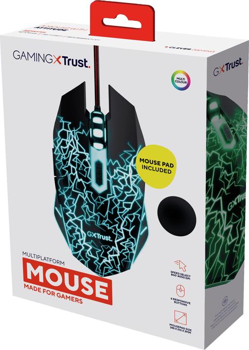 Image du produit Trust MOUSE USB OPTICAL GAMING/+MOUSE PAD 24752 (Filaire)