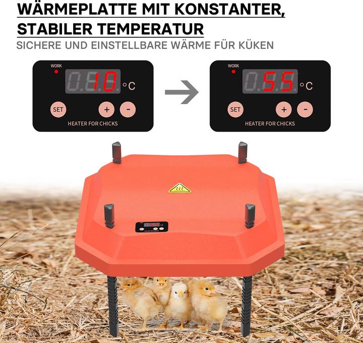 Produktbild Fudajo Küken-Wärmeplatte 30x30cm 50W Heizplatte Temperaturregler Kükenaufzucht (50 W)