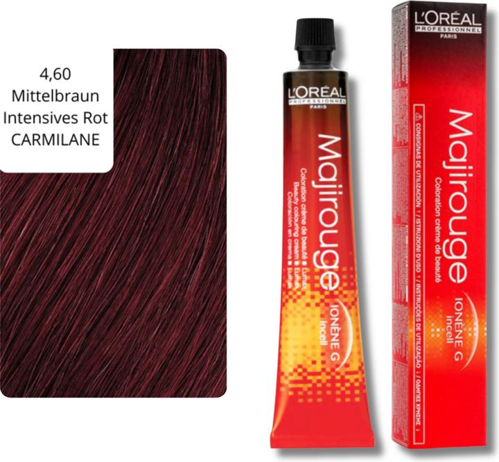Produktbild L'Oréal Professionnel Majirouge (4,60 Mittelbraun Intensives Rot CARMILANE)