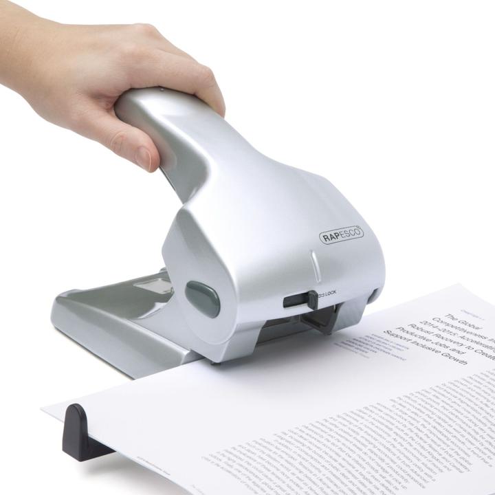 Actual product image Rapesco 0732 Zero-65 Heavy Duty Punch, 65 sheet punching capacity, silver