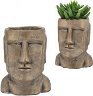Cepewa Pflanztopf Moai Kopf, gold, gross, ca. 21cm Höhe (14.30 cm)