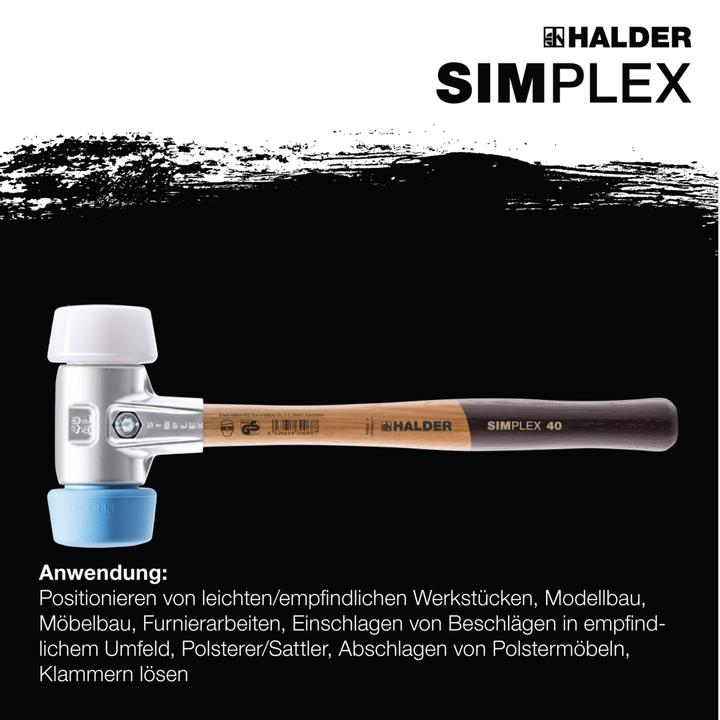Actual product image Halder Soft faced hammer 430 50mm TPE soft/superplastic AL housing simplex (430 g)