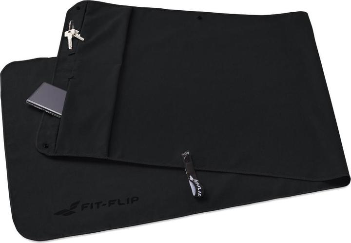 Image du produit Fit-Flip Fitnesshandtuch Mikrofaser mit Reissverschlusstasche 130x48cm (130 x 48 cm)