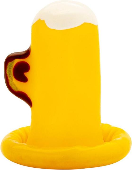 Actual product image Condomerie Beer glass motif joke condom yellow hand-painted (1 pcs.)