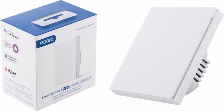 Actual product image Xiaomi Smart Wall Switch H1 White No Neutral, Single Rocker (Zigbee)